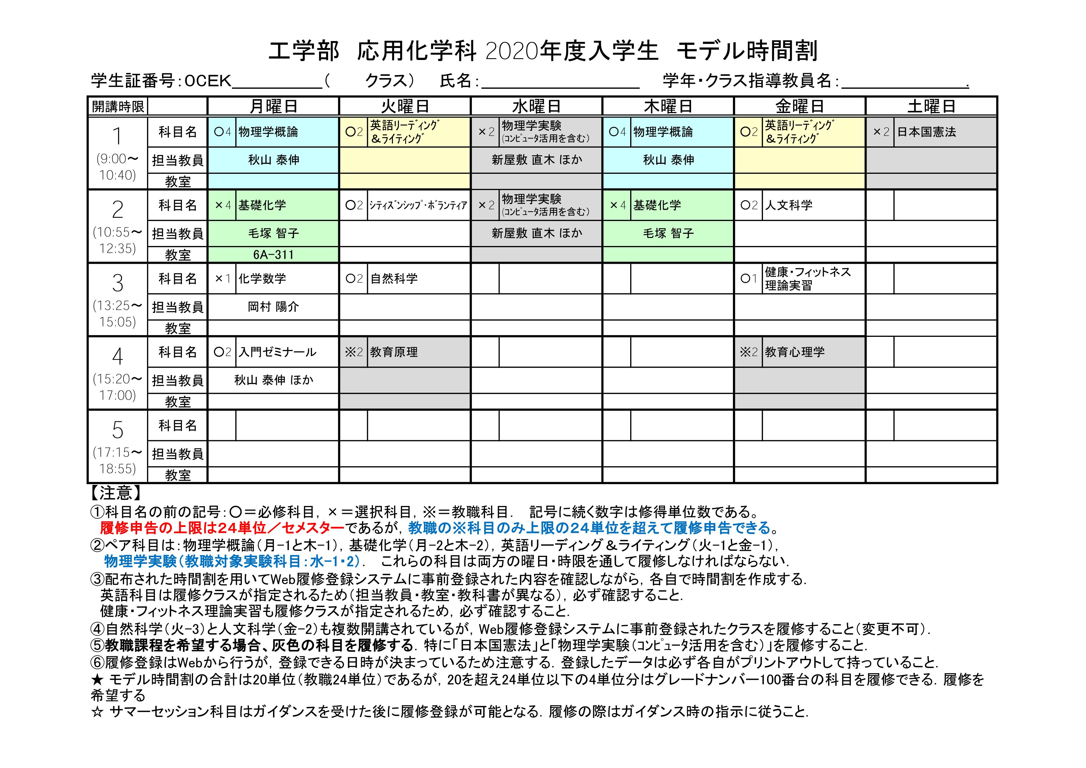 時間割 東海 大学